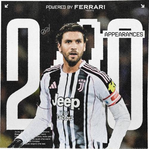 斑马队长，洛卡特利达成尤文生涯200场里程碑